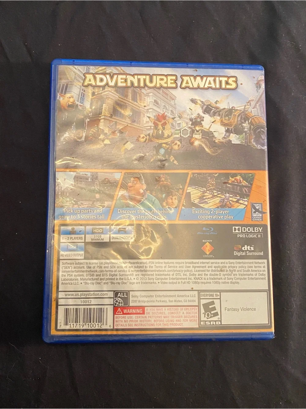 Sony PS4 Knack Video Game - Blue Case